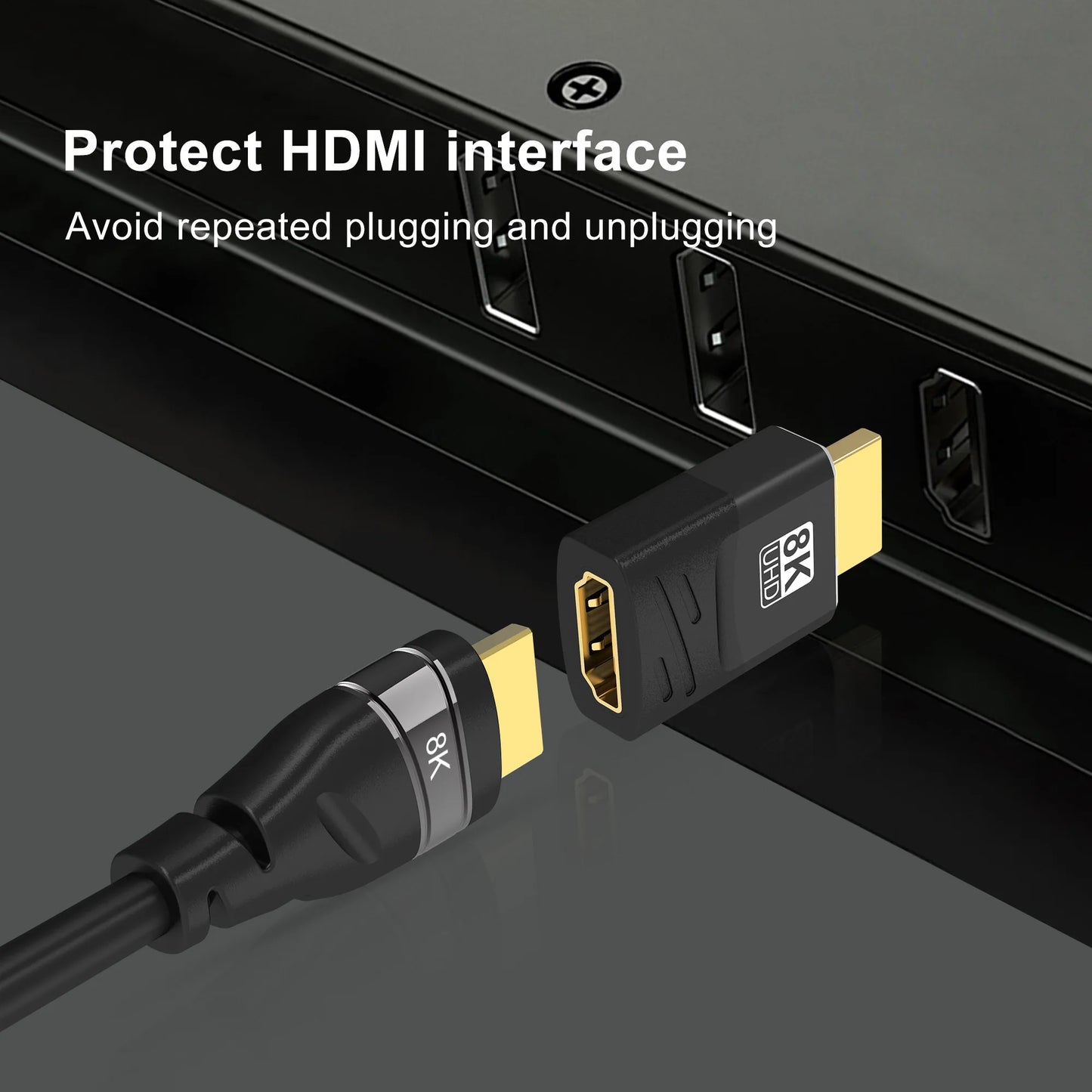 HDMI-Compatible Adapter – Mini/Micro HDMI to HDMI, 8K 60Hz, 4K 120Hz/144Hz Male to Female Converter for HDTV, Laptop, PS5