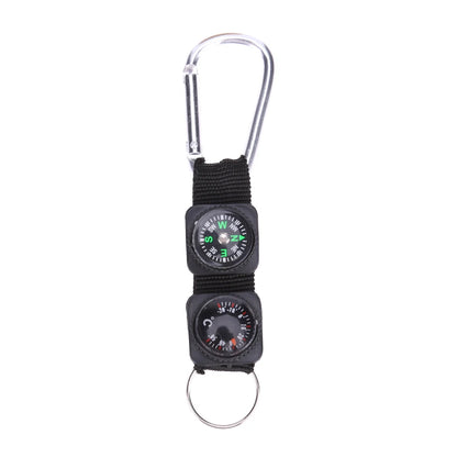3-in-1 Climbing Compass Keychain - Camping Survival Tool with Compass, Thermometer and Hanging Clip for Hiking & Mountaineering