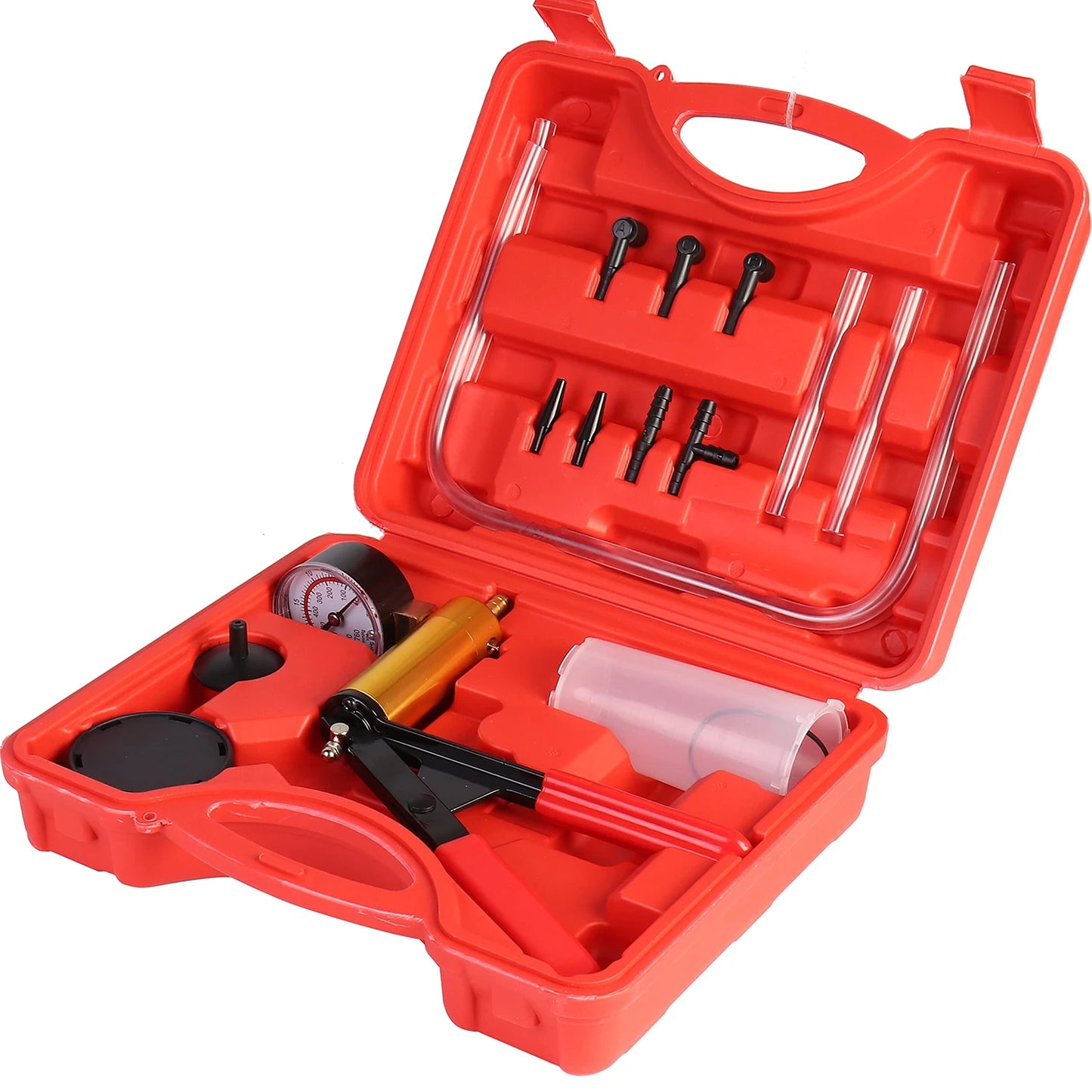 2-in-1 Handheld Vacuum Brake Bleeder Kit with One-Man Brake & Clutch Bleeding System and Protective Case