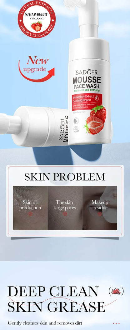 SAODER Fruits Facial Cleanser – Moisturizing & Hydrating Face Wash Foam with Massage for Skincare