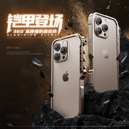 Aluminum Metal Frame iPhone Bumper Case - Luxury Alloy Protective Cover with Easy Disassembly