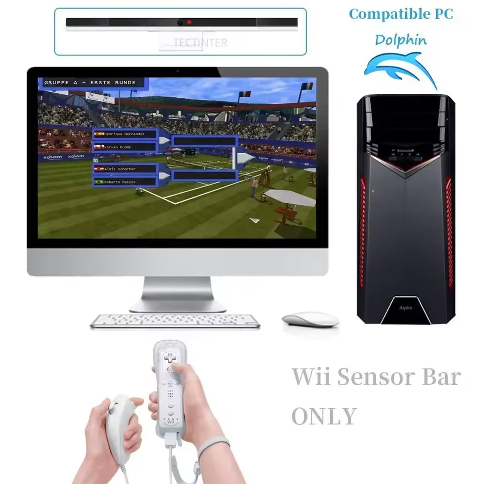 Wii Motion Sensor Receiver Bar - USB Infrared Replacement with Extension Cable for Nintendo Wii & Wii U