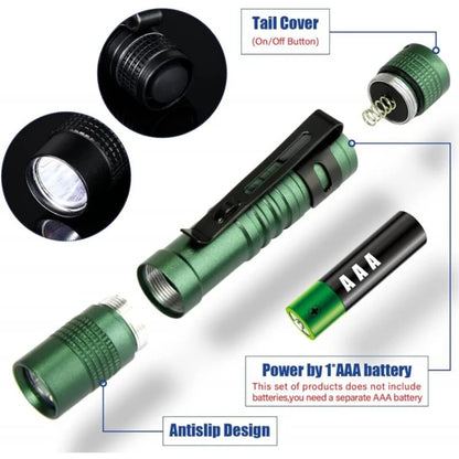Mini Portable LED Pen Light with Clip – Ultra Bright High Lumens Pocket Flashlight Torch for Camping, Outdoor & Emergency Use