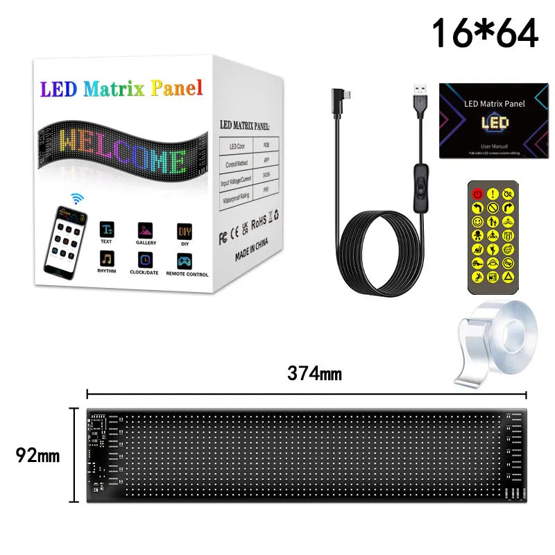 Demon Eyes Car LED Logo — APP-Controlled Pixel Matrix Night Light, Programmable Flexible LED Display for Cars & Trucks