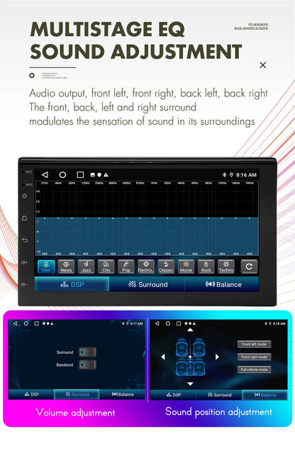 ESSGOO 2-Din Android Car Radio — 7/9/10" CarPlay Multimedia Player with GPS, Stereo Video Player for Tesla-Style, Nissan & Hyundai