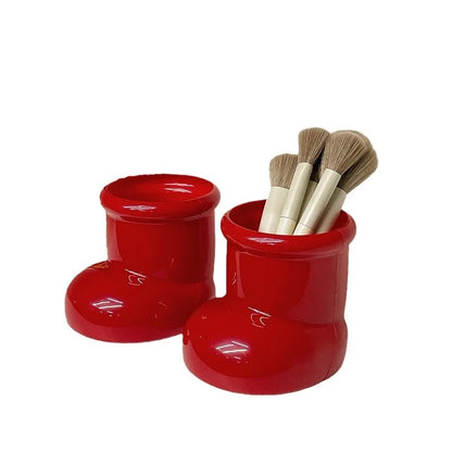 Cute Shoe-Shaped Storage Box – Creative Pen & Makeup Brush Holder for Desk or Dorm