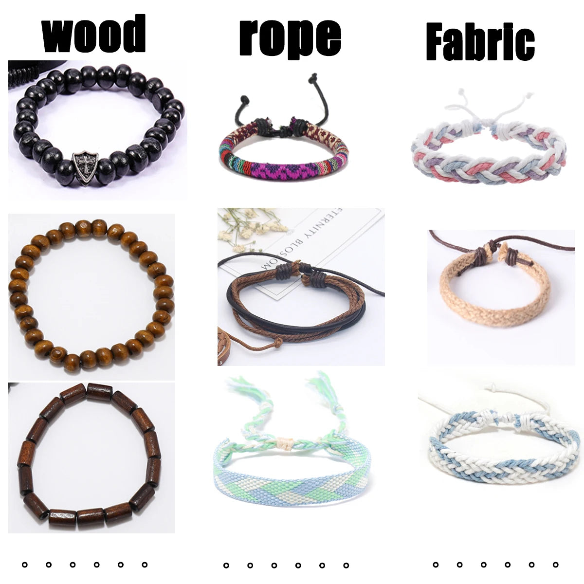 10PCS Random Style Men's & Women's Webbing, Rope & Leather Bracelets - Classical Festive Gift for Women (Varied Designs)