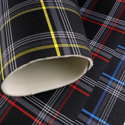 JDM Plaid Car Seat Cover Fabric - 1 × 1.5M Vintage Classic Interior Upholstery Cloth