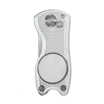 Foldable Golf Divot Repair Tool — Golf Ball Pitch Groove Cleaner & Putting Green Training Aid Accessory