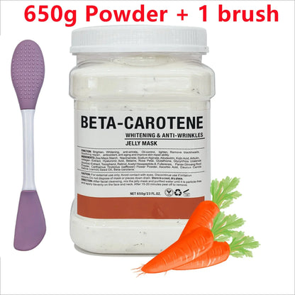 650g Chamomile Hyaluronic Acid Jelly Mask – Rose Moisturizing Facial Powder with Silicone Brush for Skin Elasticity