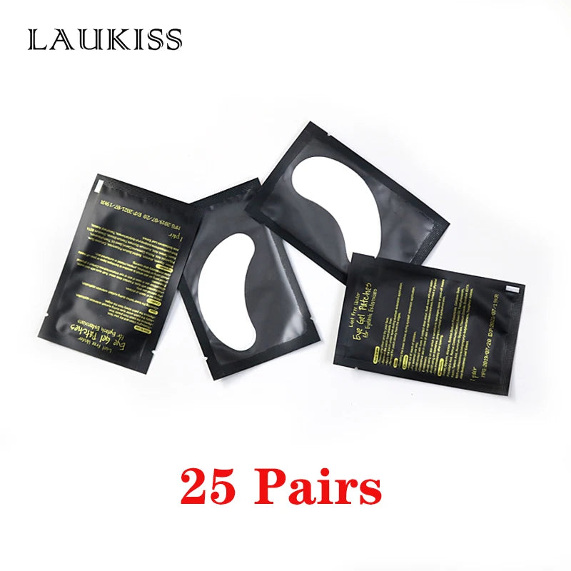 25/50/100 Pairs Hydrogel Eye Patches | Lint-Free Under Eyelash Pads for False Eyelash Application | LAUKISS Paper Stickers