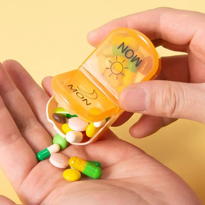 Weekly 7-Day Pill Organizer Box – Portable Medicine & Tablet Storage with Secret Compartments for Travel