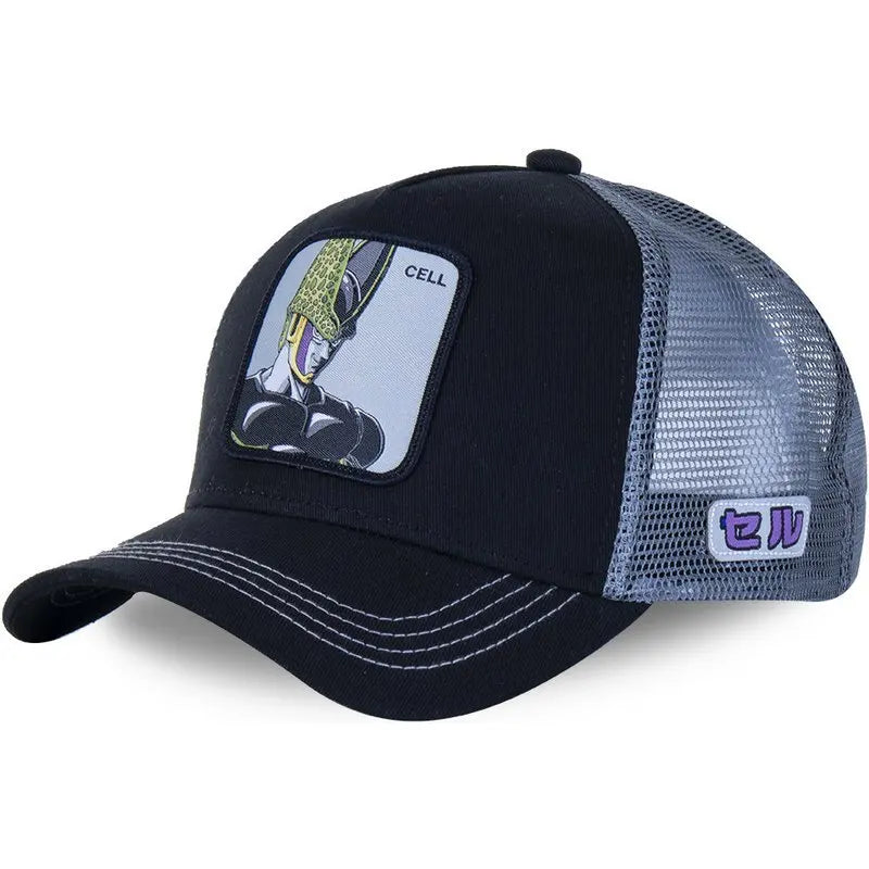 Dragon Ball Son Goku Embroidered Cap - Adjustable Hip Hop Trucker Mesh Sun Visor Hat for Men & Travel