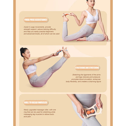 Portable Round Massager Roller – Waist, Abdominal & Leg Clip Tool for Cellulite, Stovepipe & Meridian Massage