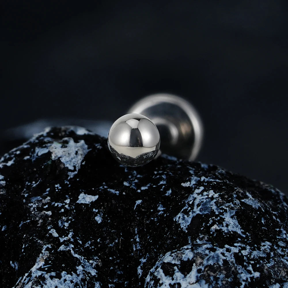 ASTM F136 Titanium Labret Stud Earrings – Threadless Push Pin Nose, Tragus, Cartilage & Helix Piercing Jewelry 16G/18G