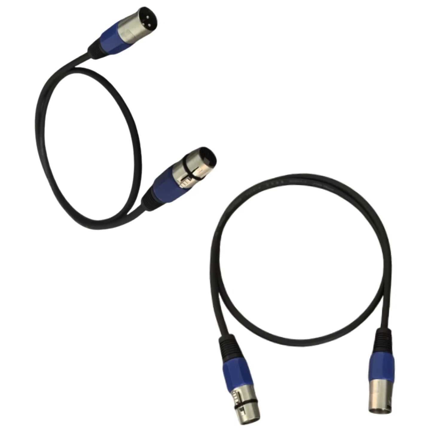 DMX512 3-Pin Stage Lighting Cable - 1M & 2M Signal Cable for LED PAR Lights and DJ Equipment