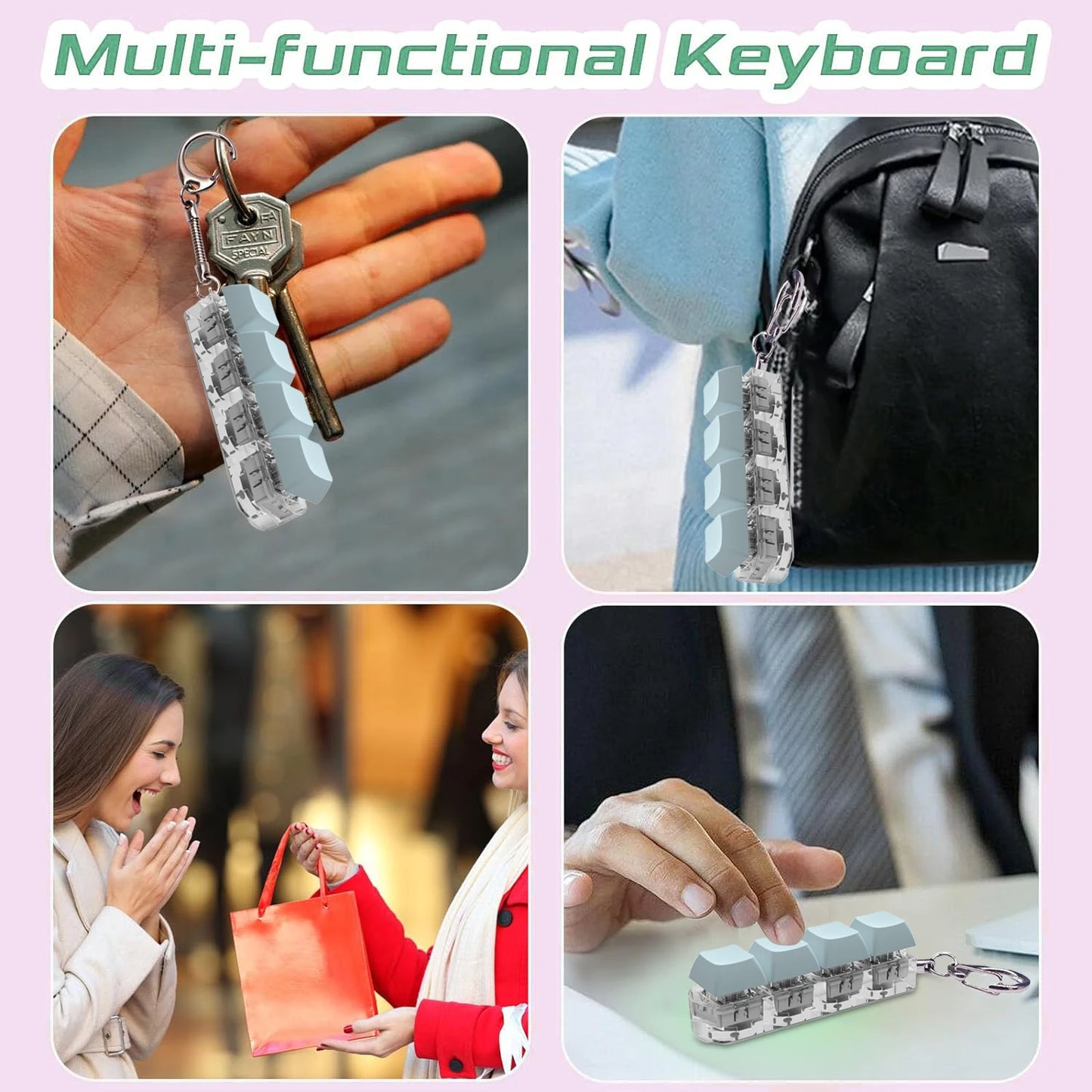 DIY Keyboard Key Toy - Stress Relief Fidget Button Keychain & Fidget Keycap Toy