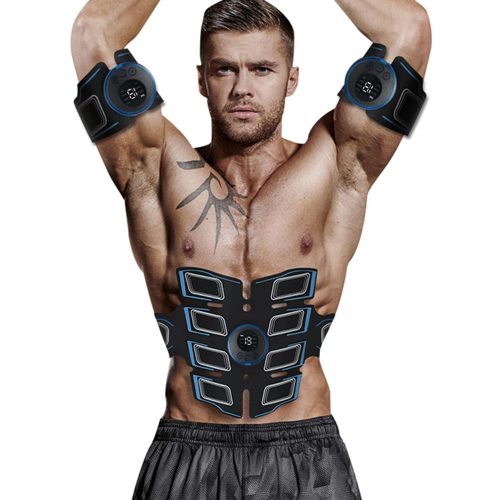 USB Rechargeable Abdominal Muscle Trainer - Portable Electronic EMS Massage Fitness Belt for Core Workout Exercise Training