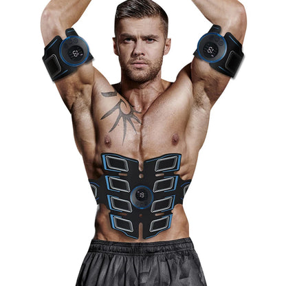 USB Rechargeable Abdominal Muscle Trainer - Portable Electronic EMS Massage Fitness Belt for Core Workout Exercise Training