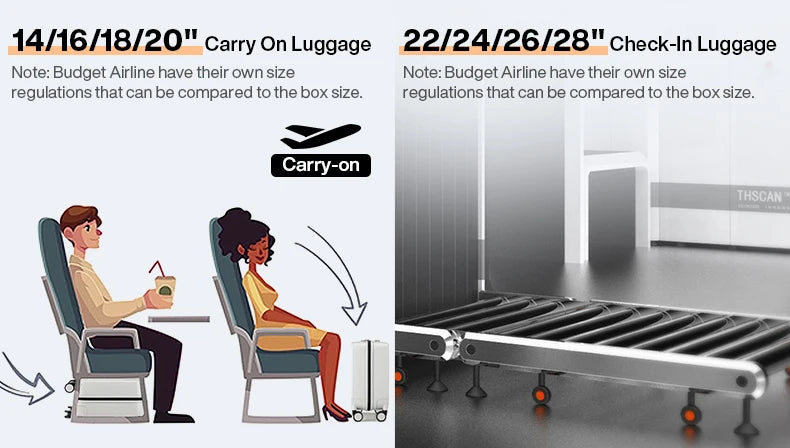 Mixi PC Aluminum Frame Suitcase — Front-Opening Rolling Travel Luggage, 20", 24" & 26" Carry-On M9291