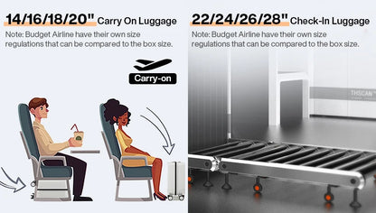 Mixi PC Aluminum Frame Suitcase — Front-Opening Rolling Travel Luggage, 20", 24" & 26" Carry-On M9291
