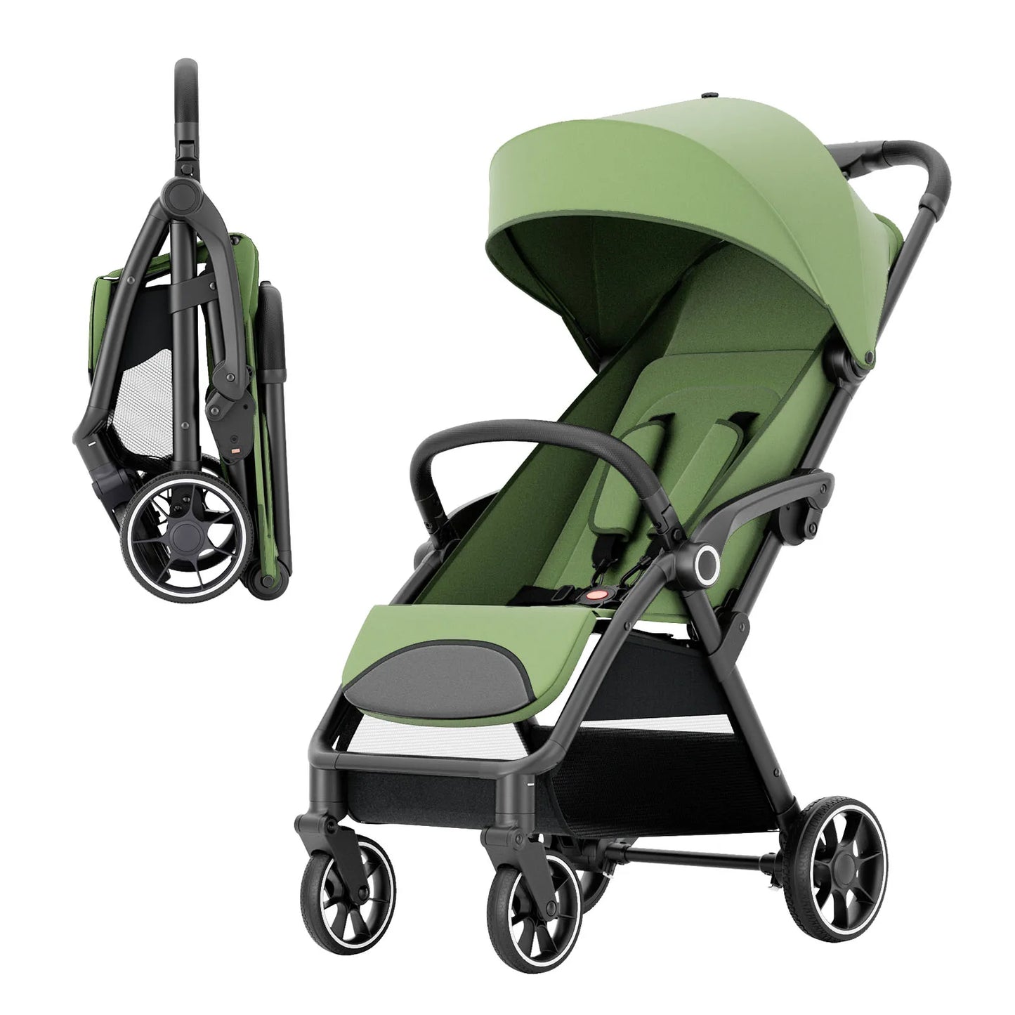 Foldable Luxury Baby Stroller Seat with 360° Swivel – Portable Newborn & Toddler Carriage