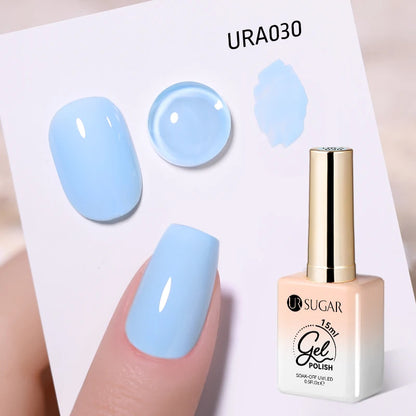 UR SUGAR 15ml Jelly Milky White Gel Polish – Translucent UV Soak Off Nail Art Varnish Semi-Permanent Fashion Nail Color