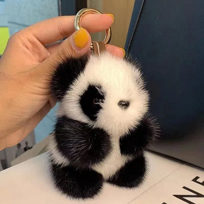 Cute Panda Plush Keychain - Cartoon Bag Pendant, Car Key Charm & Fashion Accessory Gift for Girls