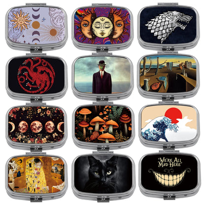 Dragon & Tiger Metal Medicine Box - Moisture-Resistant Portable Pill Storage Case with Movie-Inspired Design