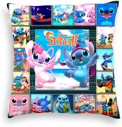 Anime Disney Stitch Double-Sided Print Pillowcase – Kawaii Stitch Pillow for Kids’ Room Decoration & Gifts
