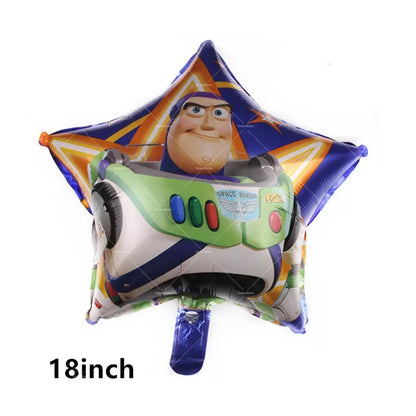 Disney Toy Story Buzz Lightyear Birthday Party Decoration Set – Foil & Latex Balloons, Happy Birthday Banner & Cake Topper for Kids Boys Hero Theme Party