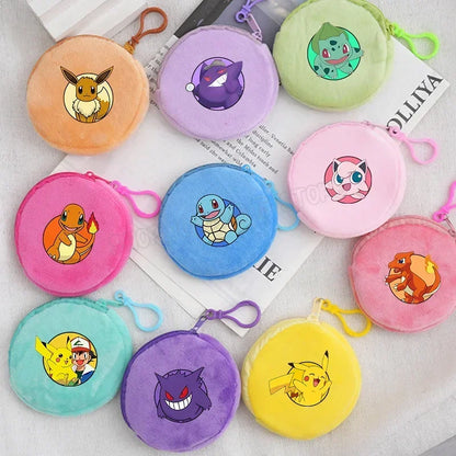 Pokemon Kids Plush Coin Purse — Pikachu, Charmander, Gengar, Squirtle & Charizard Mini Zipper Wallet for Boys & Girls