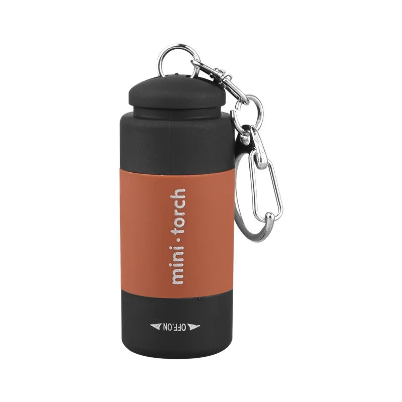 USB Rechargeable Mini Keychain Flashlight - Waterproof Portable LED Light for Hiking, Camping & Everyday Carry