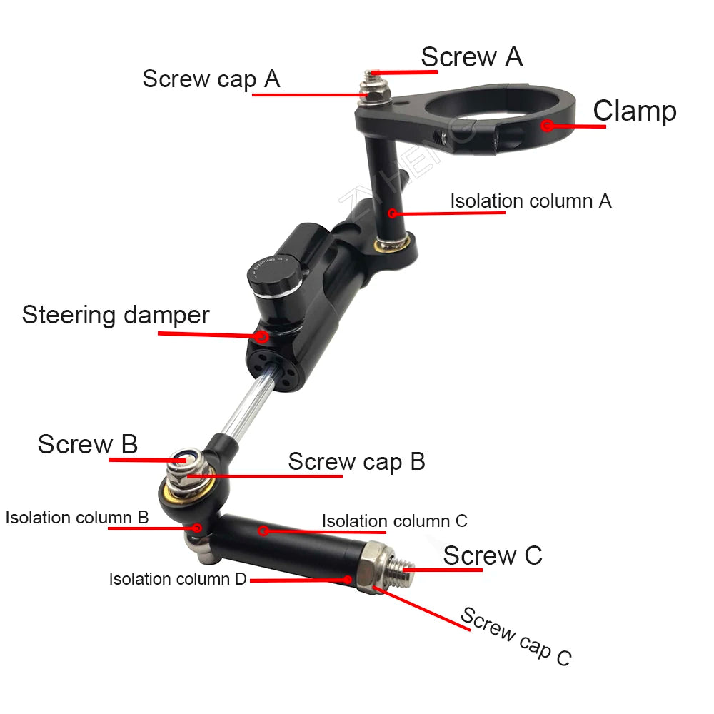 KuKirin G3 Pro (2024–2025) Scooter Steering Damper Stabilizer Mount Bracket – Electric Scooter Suspension Modification Accessory
