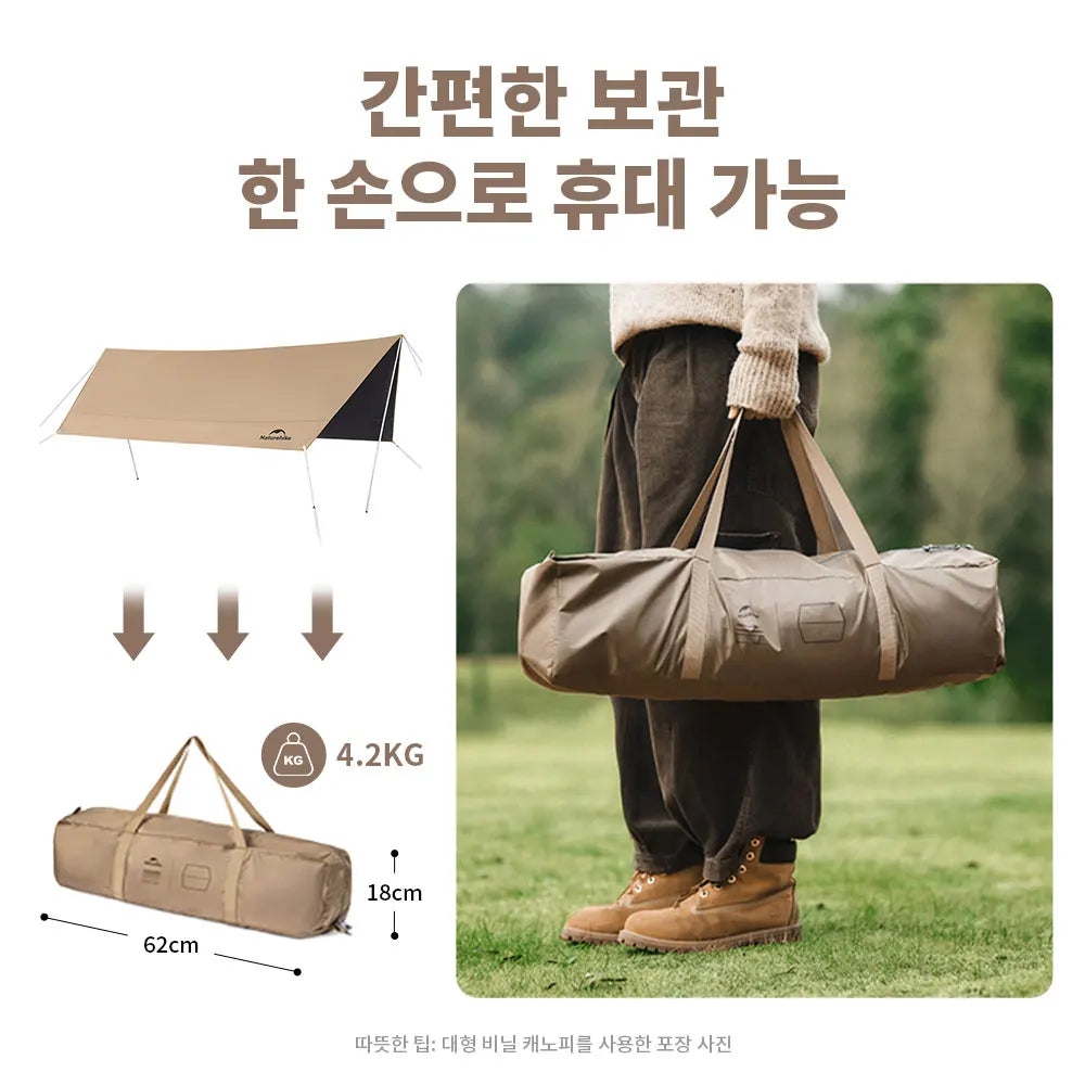 Naturehike Camping Sun Shelter - 17㎡ Waterproof Canopy Awning for 10–12 People, Beach & Outdoor Shade Tent