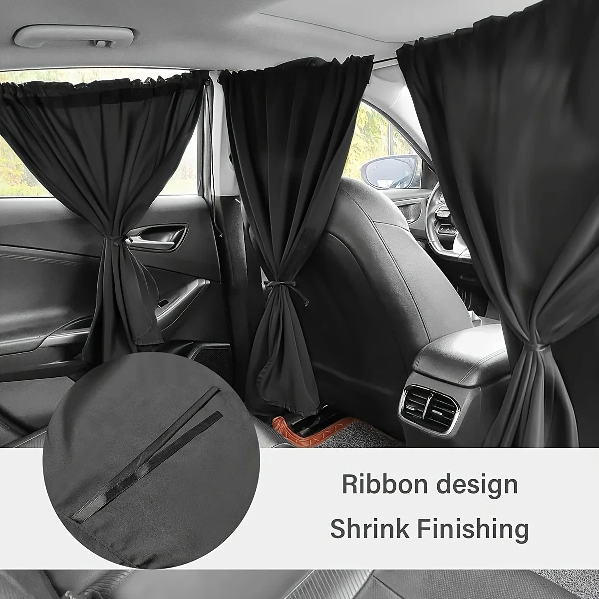 4PCS Car Privacy Curtain Set – Detachable Window Shade Covers for Travel, Camping & Night Rest, Universal Car Sun Privacy Drapes
