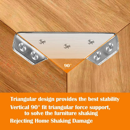 Stainless Steel Corner Brackets Set – Heavy-Duty Angle Shelf & Cabinet Support Connectors with Screws