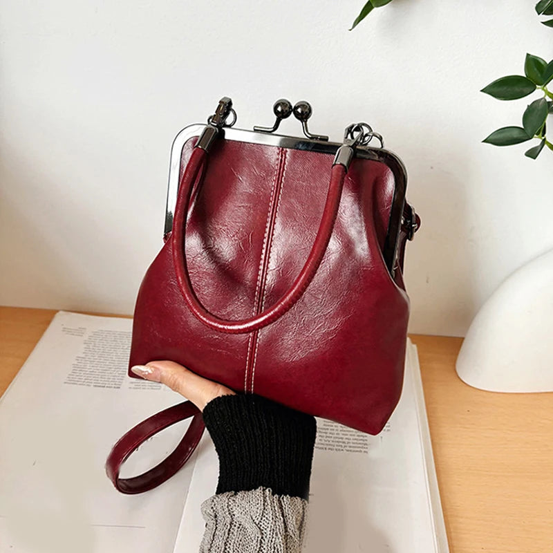 Vintage Brown Women’s Handbag – PU Leather Designer Shoulder & Crossbody Bag