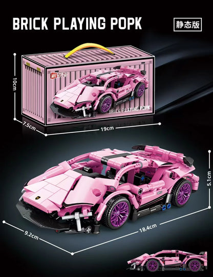 Technical Building Blocks Racing Car Model Kit – Speed City Mechanical Puzzle Bricks Set for Adults & Kids, Creative DIY Construction Toy Gift