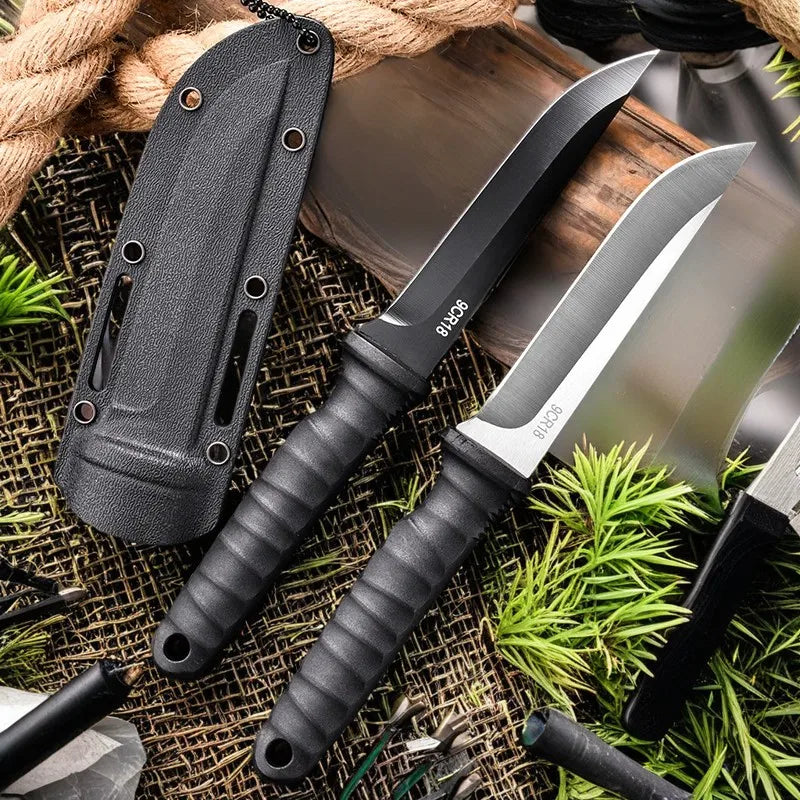 5Cr15Mov Stainless Steel Meat Cleaver & Boning Knife – Sharp Fishing Knife with Holster, Multifunctional Vegetable Peeler