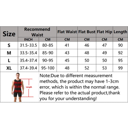 Men’s Sauna Sweat Bodysuit - Thermal Waist Trainer Body Shaper for Gym Fitness, Belly Control and Slimming Support