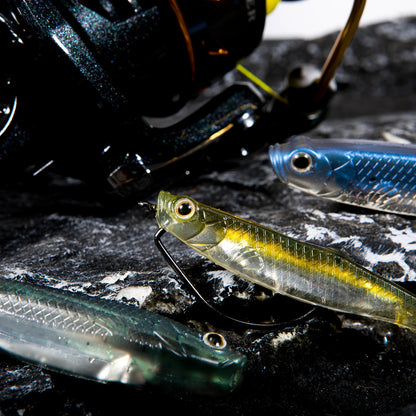 Dr.Fish 5/6pcs Soft Fishing Lures — Saltwater Silicone Fork Tail Drop Shot Baits for Bass, Trout, Pike, Walleye, Weedless