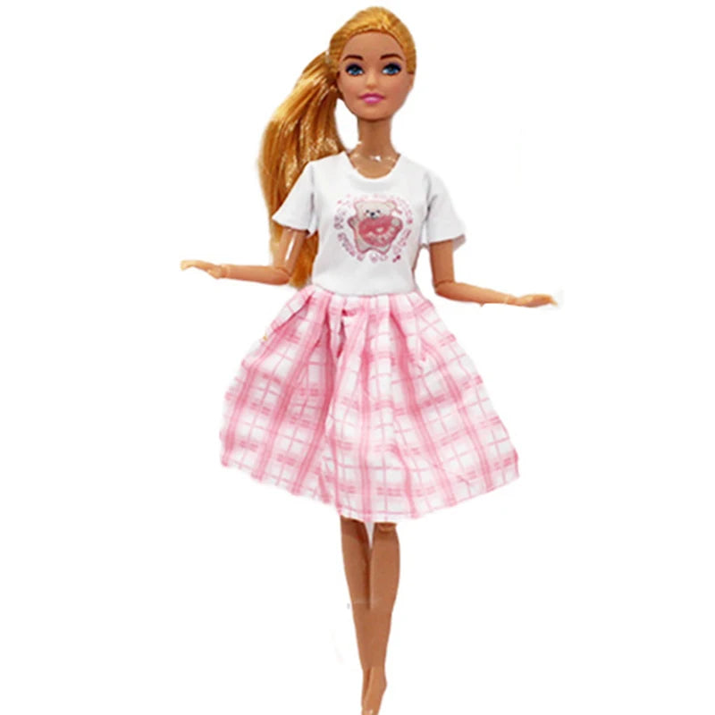 30cm Girl Doll with Joints — 11.5-inch Fashion Rainbow Skirt Full Dress-Up Toy for Girls
