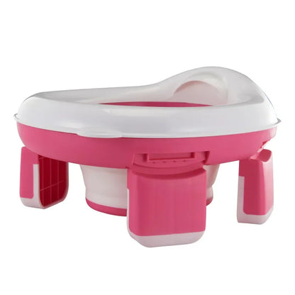 3-in-1 Foldable Travel Potty Seat - Portable Silicone Baby Toilet Trainer with Disposable Bags for Kids