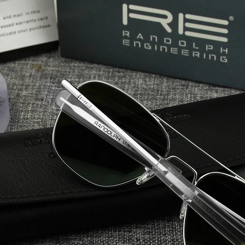 RE Military Aviation Sunglasses — Vintage Titanium Frame Pilot Glasses for Men & Women