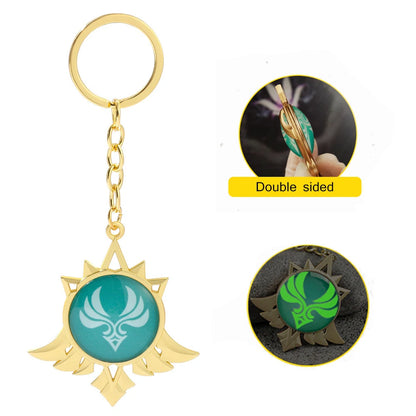 Genshin Impact Venti Eye Keychain 1:1 – Luminous Anime Cosplay Key Ring Backpack Pendant Gaming Accessories Gift