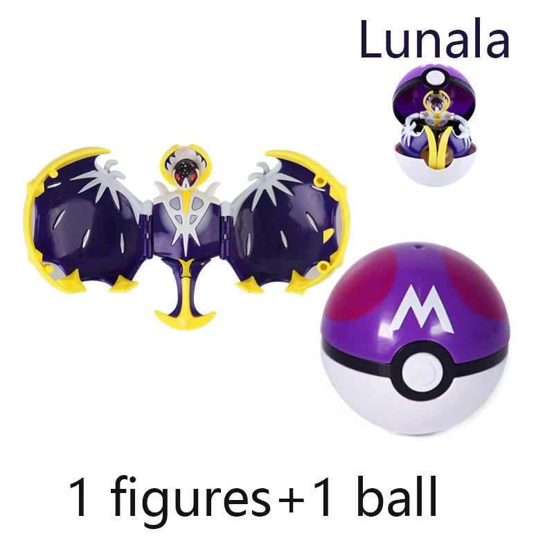 New Pokémon Action Figures – Pikachu, Charizard & Greninja Pocket Monster Poké Ball Deformation Toys for Kids Birthday Gifts
