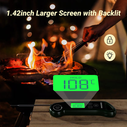 INKBIRD RHT-11K Instant Read Meat Thermometer – 0.5s Fast Response, ±0.3°C Accuracy, IPX5 Waterproof Digital BBQ Cooking & Baking Thermometer with LCD Backlight