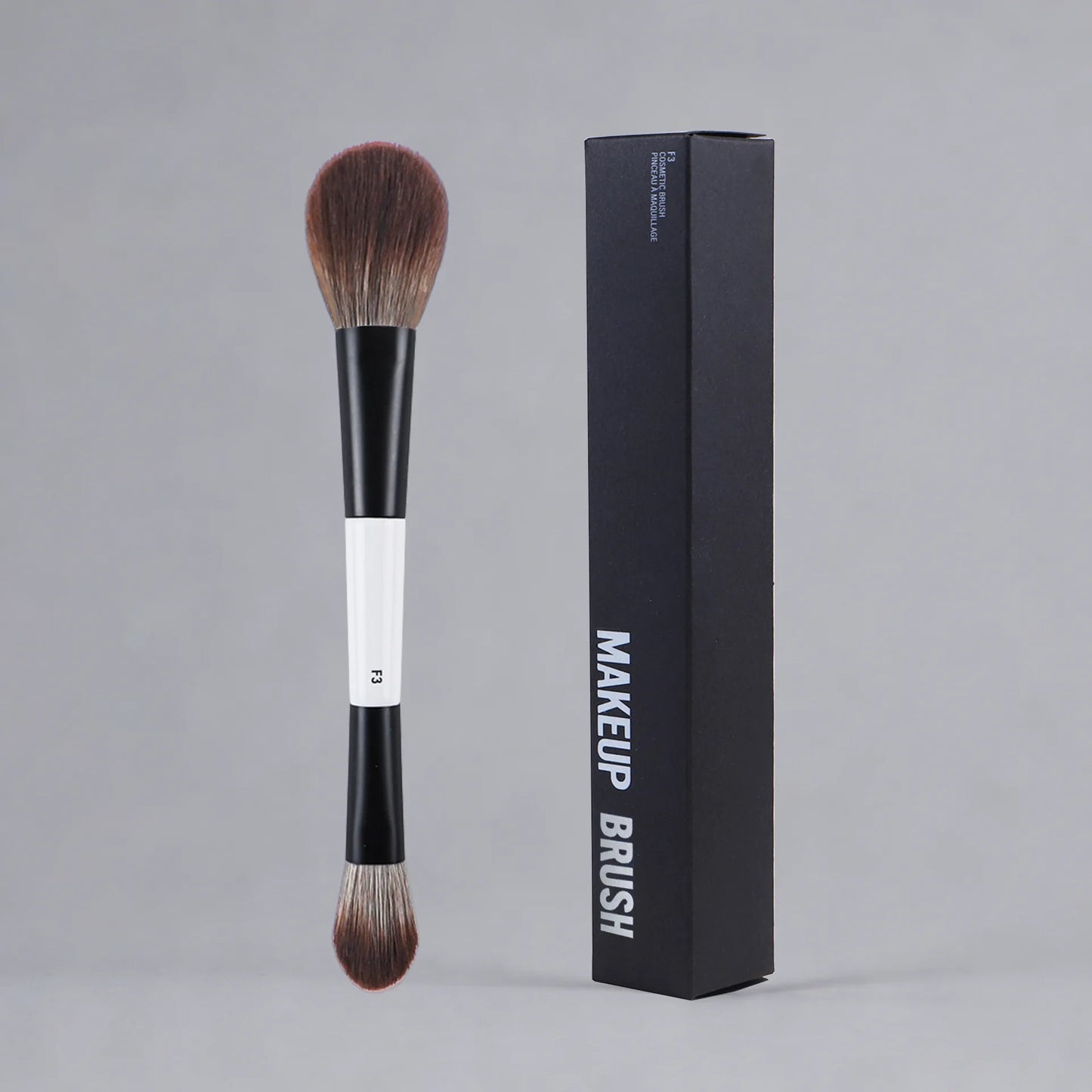 Dual-Ended Foundation Makeup Brush - F1 Blush, F2 Contour & F4 Powder Brush Set with Box