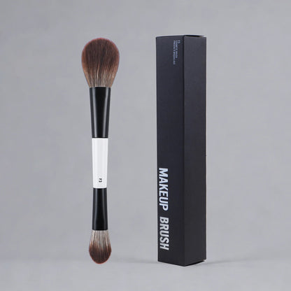 Dual-Ended Foundation Makeup Brush - F1 Blush, F2 Contour & F4 Powder Brush Set with Box